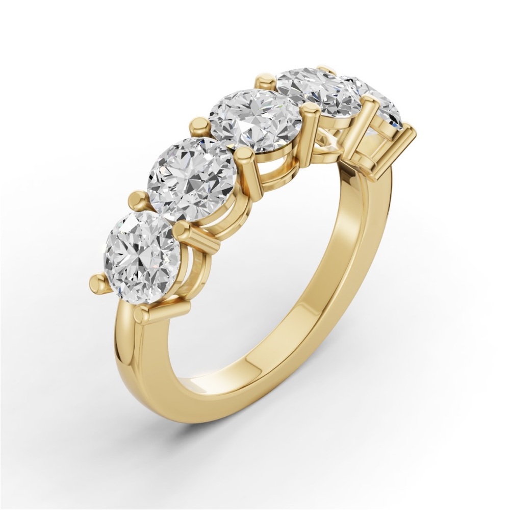14k Gold  Five-Stone Lab Diamond Ring